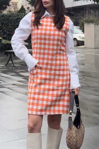 Rechte Jurk   Oranje en Wit