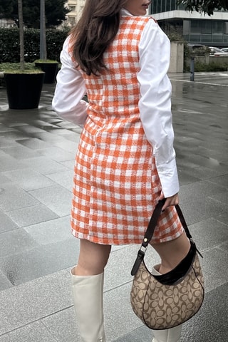 Rechte Jurk   Oranje en Wit