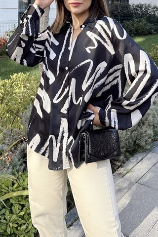 Blouse - Zwart en Ecru