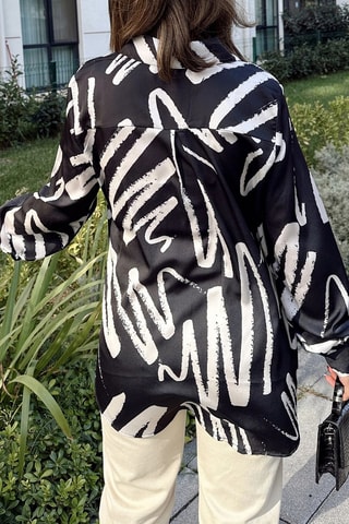 Blouse - Zwart en Ecru