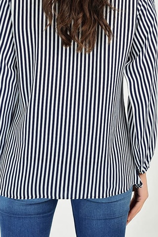 Blouse Ecru en Marineblauw