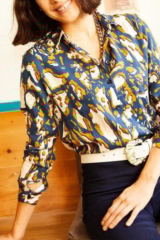 Blouse Blauw en Geel