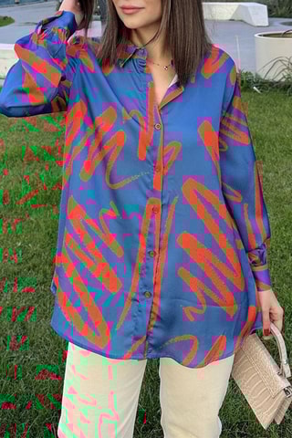 Blouse Marineblauw en Rood