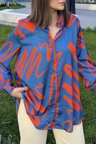 Blouse Marineblauw en Rood
