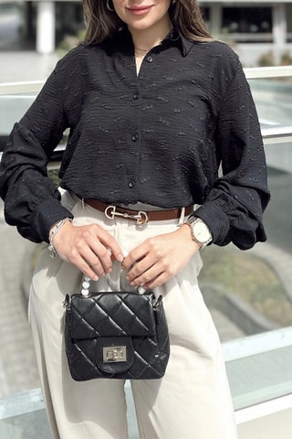 Blouse met Capuchon - Zwart