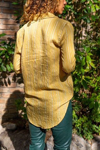 Gestreepte Blouse Geel en Wit