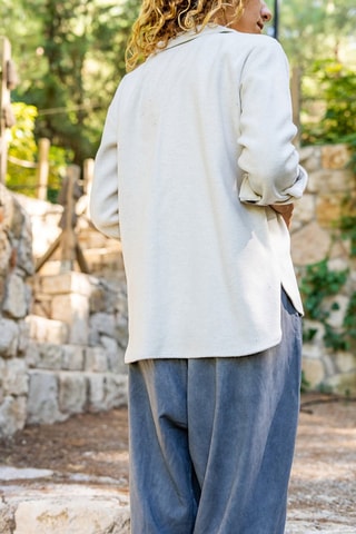 Wollen Blouse Gemêleerd Ecru