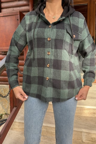 Wollen Jasje - Groen en zwart