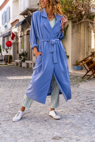 Trenchcoat Kobaltblauw