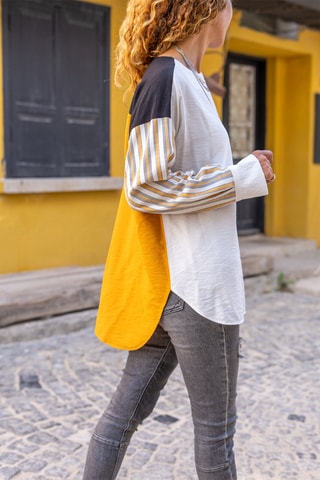 Top Ecru en Mosterdgeel