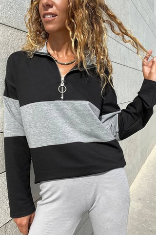 Sweater Zwart en Gemêleerd Grijs