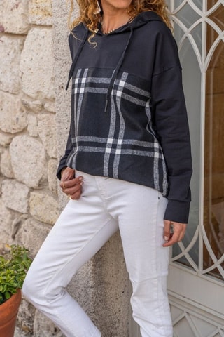 Sweater met capuchon - Zwart