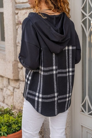 Sweater met capuchon - Zwart