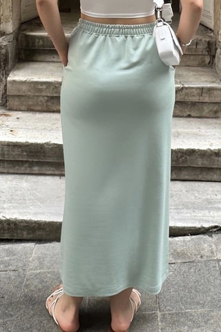 Lange Jurk Hoge Taille- Lichtgroen
