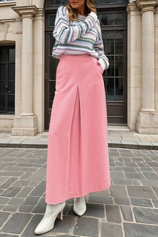 Lange Rok Hoge Taille - Roze