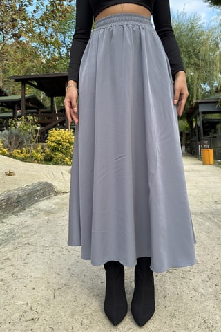 Lange Rok Hoge Taille - Grijs