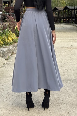 Lange Rok Hoge Taille - Grijs