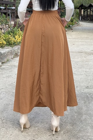 Lange Rok Hoge Taille - Camel