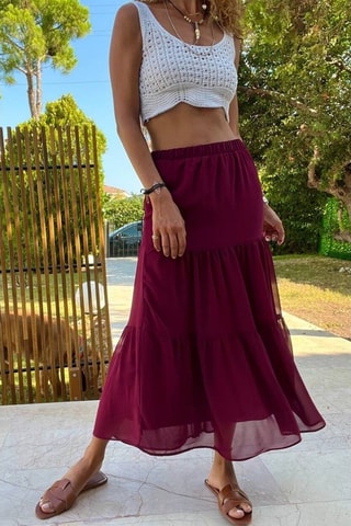 Lange Rok - Bordeauxrood