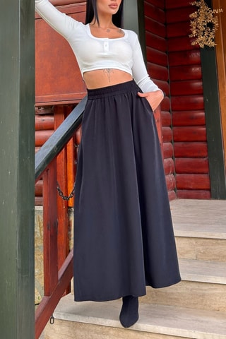 Lange Rok Hoge Taille - Zwart