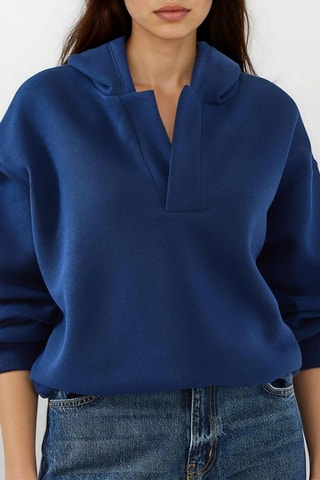 Sweater met Capuchon - Marineblauw