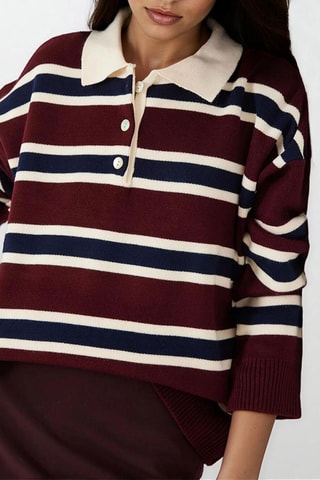 Trui - Bordeauxrood en Marineblauw