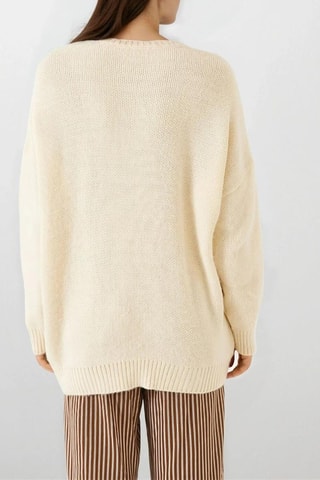 Trui - beige en indigoblauw