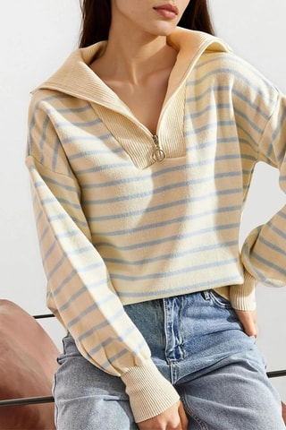 Trui - Ecru en Lichtblauw