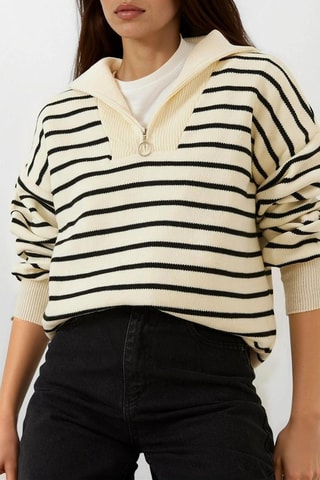 Trui - Ecru en Zwart