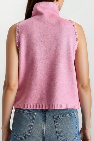 Mouwloze Trui - Poederroze