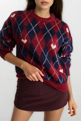 Trui - Bordeauxrood en Marineblauw