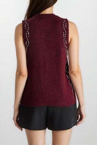 Mouwloze Trui - Bordeauxrood