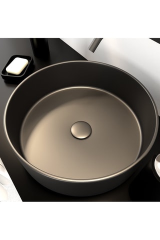 Lavabo de cerámica de encimera - Negro - 35 x 11,5 cm