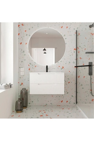 Mueble de cuarto de baño de 2 cajones - Blanco - 81 x 50,5 x 46,5 cm