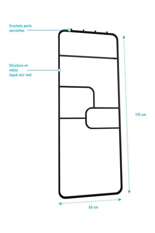 Toallero - Negro - 60 x 176 cm