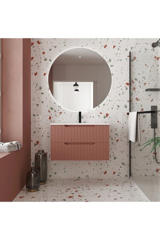 Mueble de cuarto de baño de 2 cajones - Terracota - 81 x 50,5 x 46,5 cm