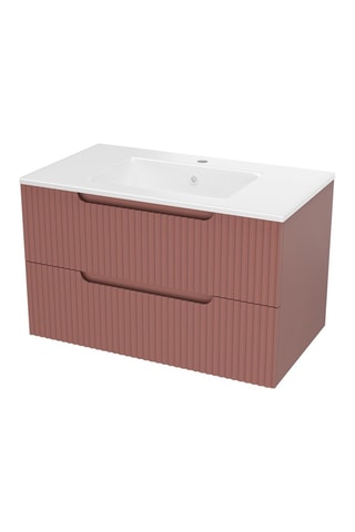 Mueble de cuarto de baño de 2 cajones - Terracota - 81 x 50,5 x 46,5 cm
