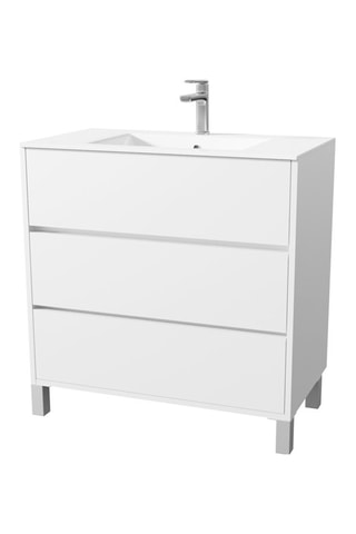Mueble de cuarto de baño de 3 cajones - Blanco - 80 x 71 x 45 cm