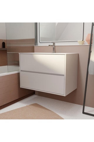 Mueble de cuarto de baño de 2 cajones - Blanco - 80 x 45 x 54 cm