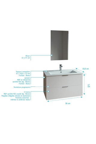 Conjunto de cuarto de baño Milo - 3 piezas