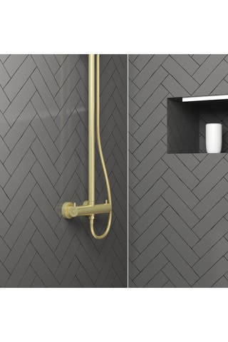 Columna de ducha termostática Arty - Dorado - 40 x 88 x 8 cm