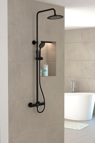 Columna de ducha termoplástica Arty - Negro - 133 x 28 x 52 cm