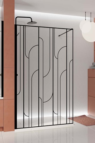 Mampara de ducha Gatsby - Negro - 140 x 195 cm