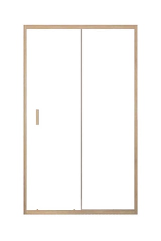 Puerta de ducha corredera Wood Crush - Dorado - 200 x 120 cm