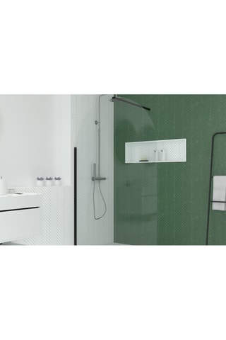 Mampara de ducha Dark Curved - Negro y transparente - 200 x 120 cm