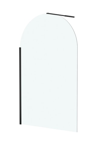 Mampara de ducha Dark Curved - Negro y transparente - 200 x 120 cm