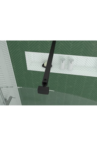 Mampara de ducha Dark Curved - Negro y transparente - 200 x 120 cm