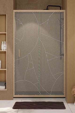Puerta de ducha corredera Japandi - Dorado - 200 x 120 cm