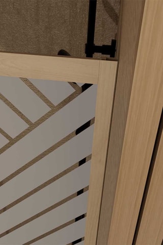 Puerta de ducha corredera Japandi - Dorado - 200 x 120 cm