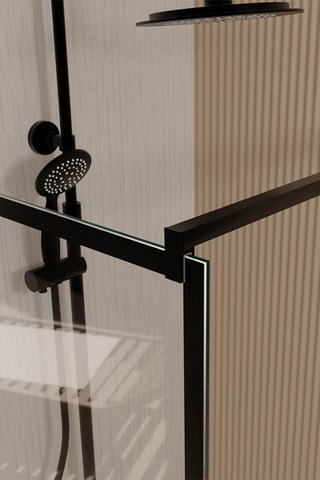 Mampara de ducha Bricks - Negro - 195 x 90 cm